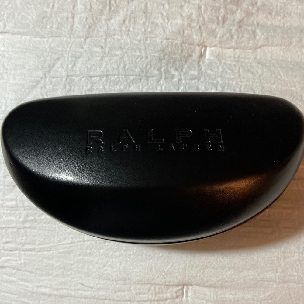 Ralph Lauren black sunglass case. For larger sunglasses or glasses.